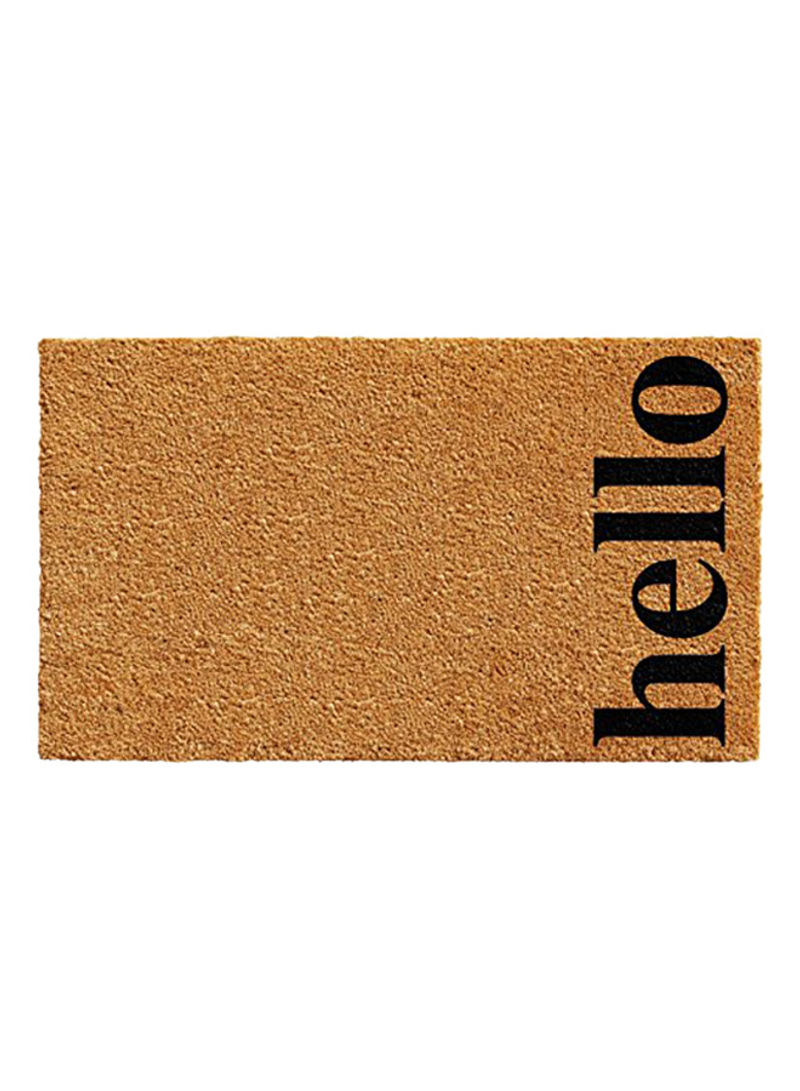 Vertical Hello Doormat Black/Brown 0.6x36x24inch