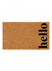 Vertical Hello Doormat Black/Brown 0.6x36x24inch