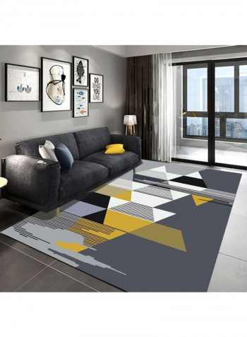 Geometric Pattern Durable Living Room Carpet Multicolour 120 x 160cm