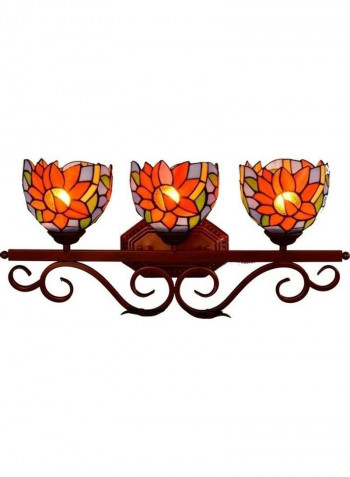 Sun Flower Three Head Tiffany Glass Wall Lamp Multicolour