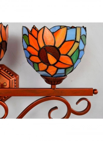 Sun Flower Three Head Tiffany Glass Wall Lamp Multicolour