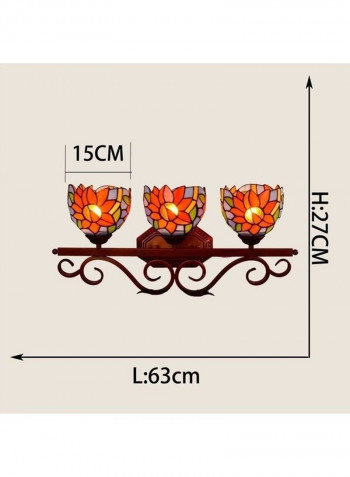 Sun Flower Three Head Tiffany Glass Wall Lamp Multicolour