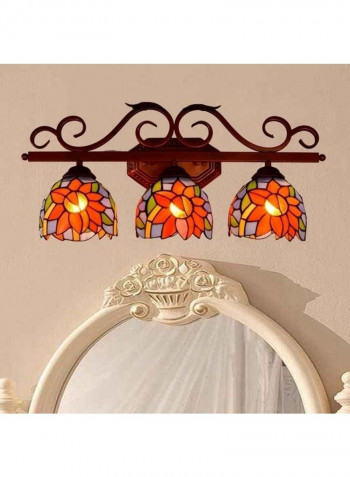 Sun Flower Three Head Tiffany Glass Wall Lamp Multicolour