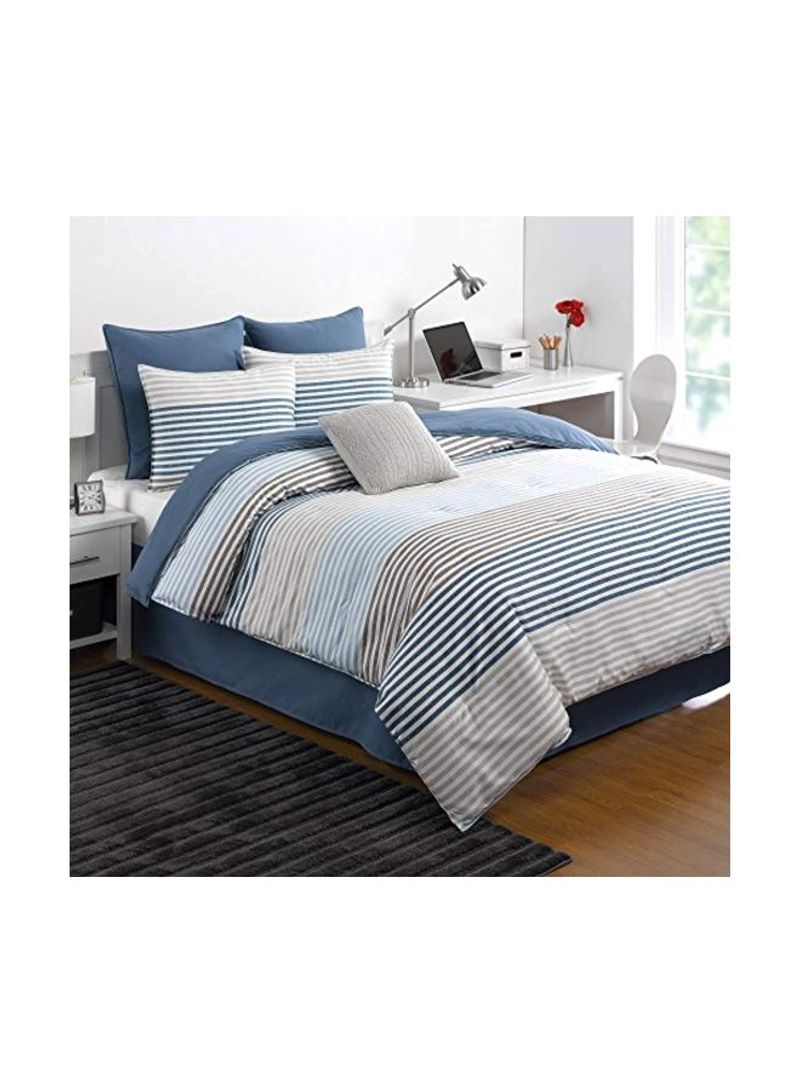Striped Comforter Set Chambray Stripe Queen