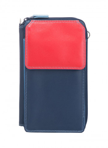 Zip Round Multi Purse With Shoulder Strap Royal