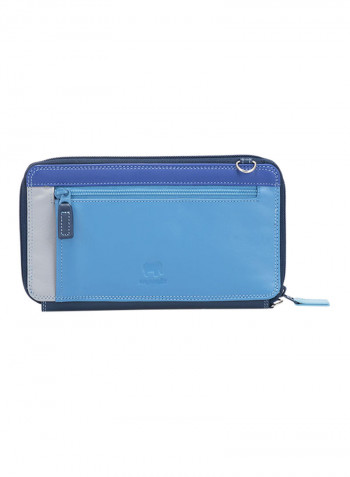 Zip Round Multi Purse With Shoulder Strap Royal