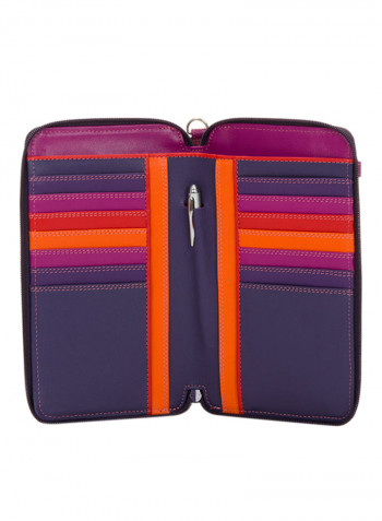 Zip Round Multi Purse With Shoulder Strap Sangria
