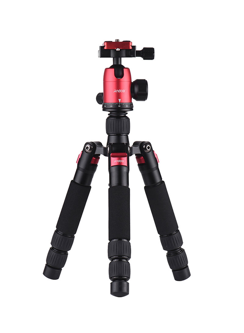 DT-02 Portable Desktop Tripod Stand With Ball Head Quick Release Plate/Carry Bag 23.0x12.0x12.0centimeter Black/Red