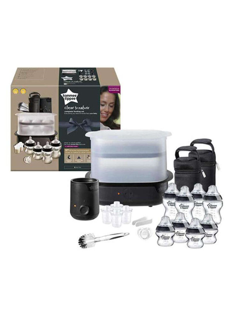 Closer to Nature Complete Feeding Set - Black/Clear/White