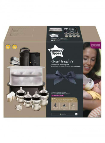 Closer to Nature Complete Feeding Set - Black/Clear/White