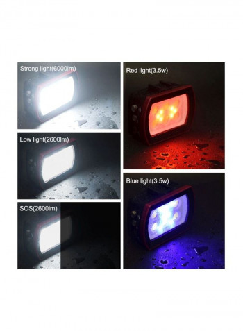 6-LED Underwater Photography Light 14.47x6.13x10.39centimeter Black/Red/White