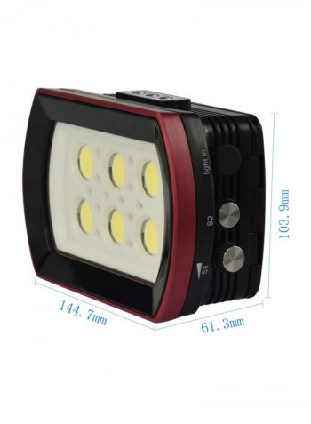 6-LED Underwater Photography Light 14.47x6.13x10.39centimeter Black/Red/White