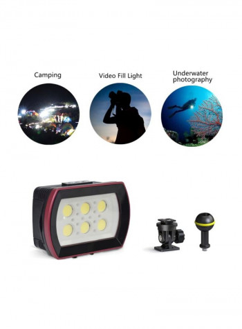 6-LED Underwater Photography Light 14.47x6.13x10.39centimeter Black/Red/White