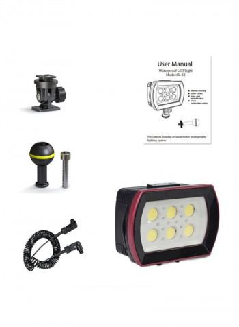 6-LED Underwater Photography Light 14.47x6.13x10.39centimeter Black/Red/White