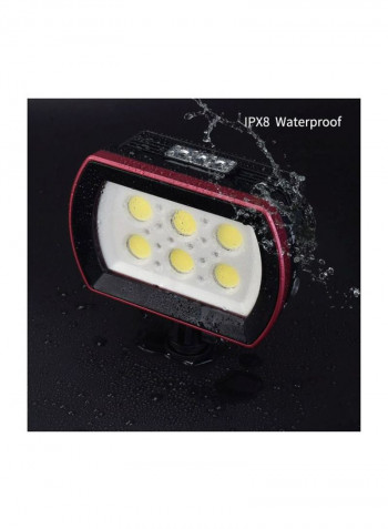 6-LED Underwater Photography Light 14.47x6.13x10.39centimeter Black/Red/White