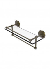 Gallery Towel Bar Glass Shelf Antique Brass/Clear 16inch