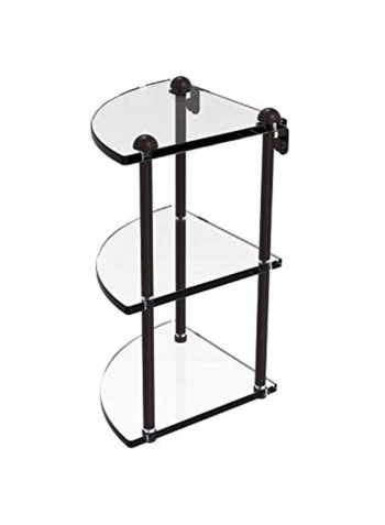 Three Tier Corner Glass Shelf Bronze/Clear