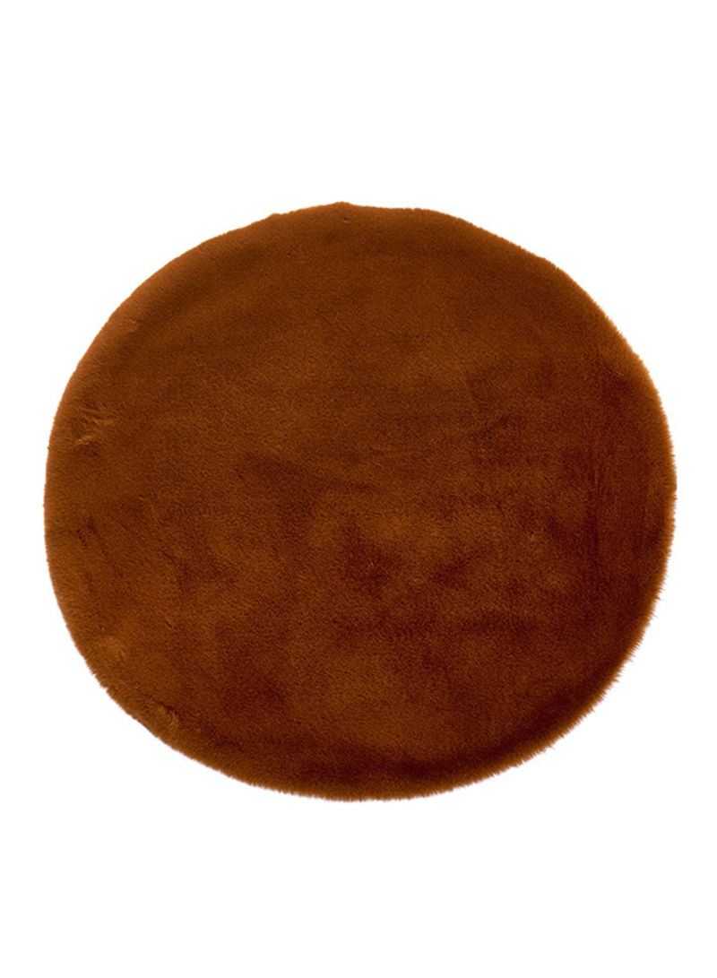 Round Wear Resistant Rug Brown 47x59centimeter