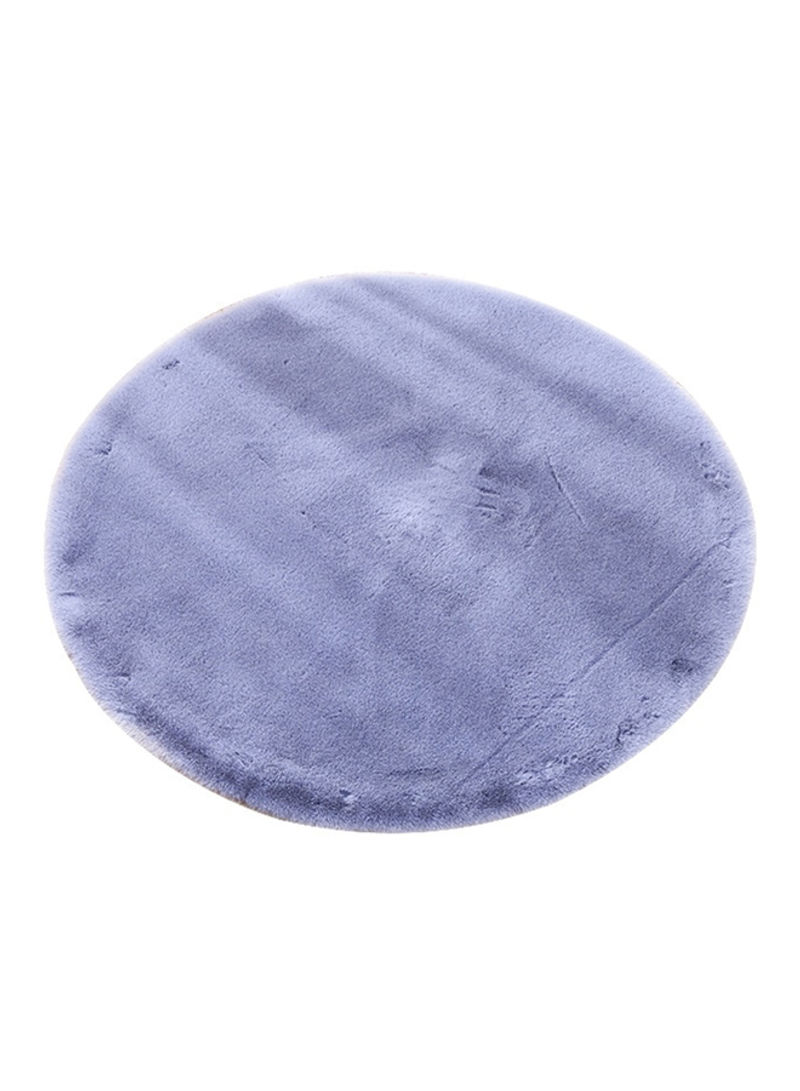 Round Wear Resistant Rug Blue 47x59centimeter