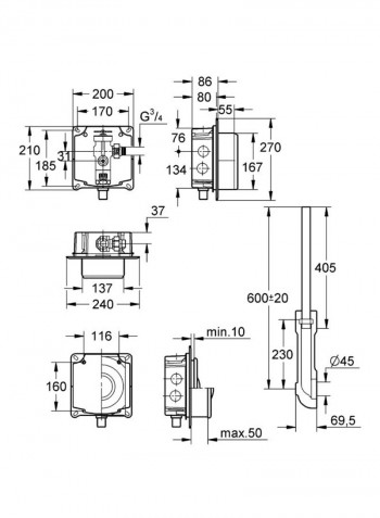 Plastic Flush Valve White 0.75inch