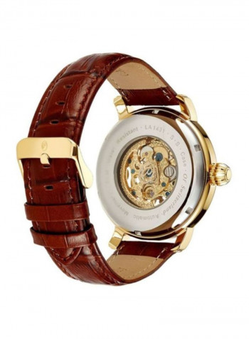 Men's Leather Analog Watch LA1431GWO