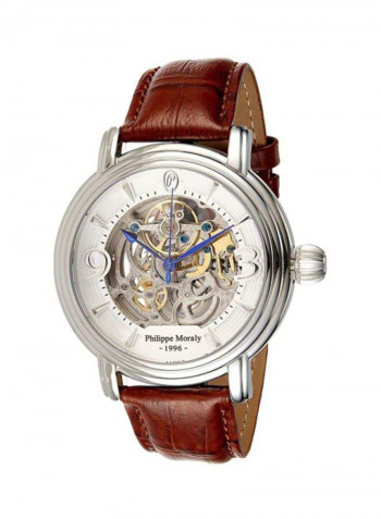 Men's Leather Analog Watch LA1431WWO