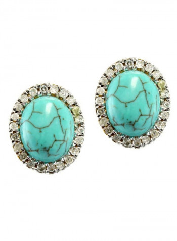 10 Karat Genuine Oval Diamond Earrings