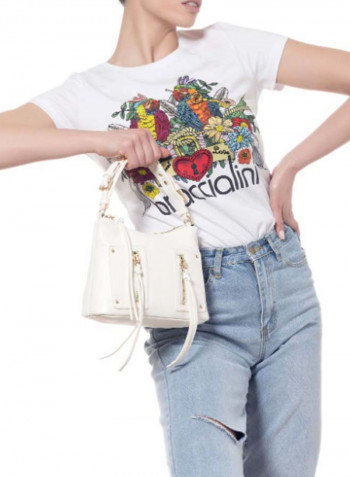 Ginger Logo Detail Shoulder Bag White