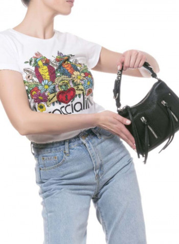 Ginger Logo Detail Shoulder Bag Black