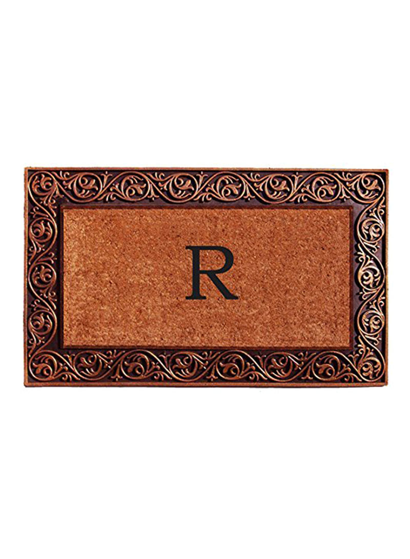 Monogrammed Letter R Prestige Doormat Brown 1X18X30inch
