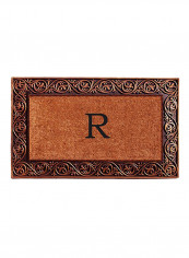 Monogrammed Letter R Prestige Doormat Brown 1X18X30inch