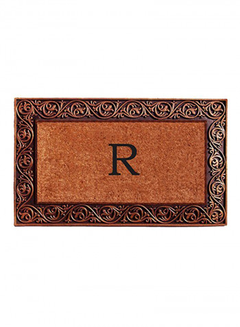 Monogrammed Letter R Prestige Doormat Brown 1X18X30inch