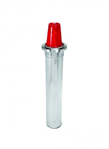 Counter Cup Dispenser Silver/Red 22inch