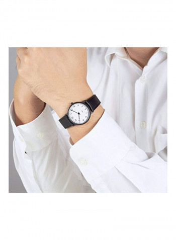 Leather Analog Watch 7401B-40