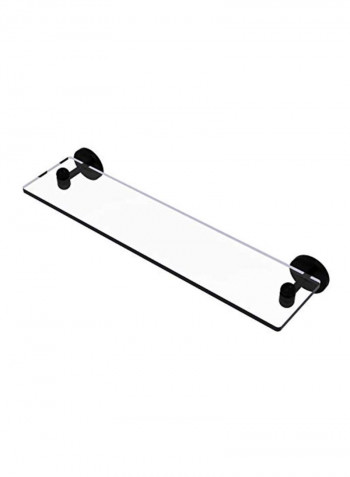 Tango Collection Vanity Beveled Edges Glass Shelf Clear/Black 22inch