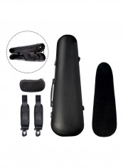 4/4 Full Size Portable Carbon Fiber Violin Case Hardshell Storage Bag Box with Hygrometer Straps