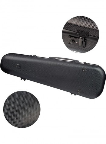 4/4 Full Size Portable Carbon Fiber Violin Case Hardshell Storage Bag Box with Hygrometer Straps