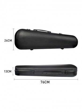 4/4 Full Size Portable Carbon Fiber Violin Case Hardshell Storage Bag Box with Hygrometer Straps