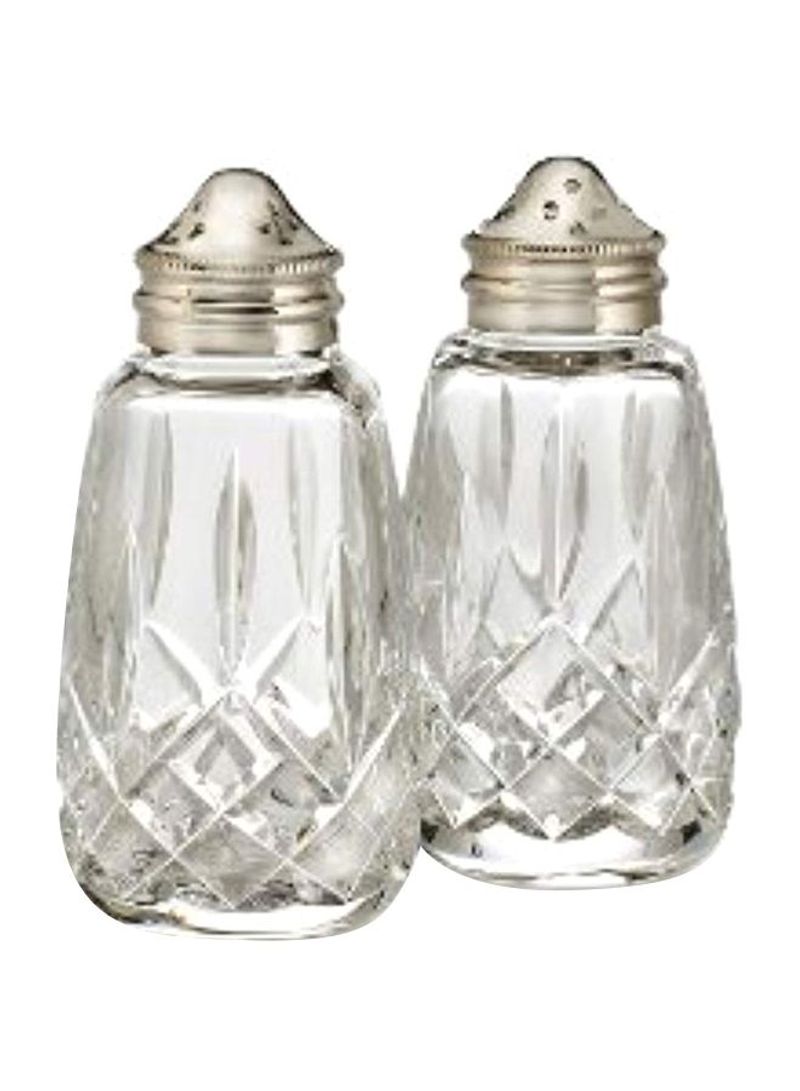 2-Piece Salt And Pepper Set Clear/Silver 3.5inch