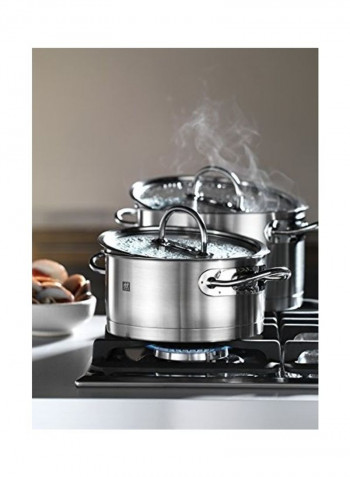 Coking Pot With Lid Silver/Clear 18cm