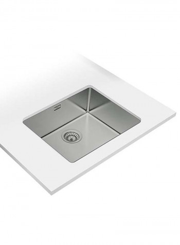 Be Linea Rs15 50.40 Undermount Stainless Steel Sink With One Bowl Silver 440x440x200mmmm