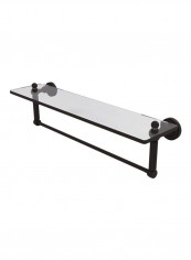 Glass Shelf With Towel Bar Black/Clear 22x5inch