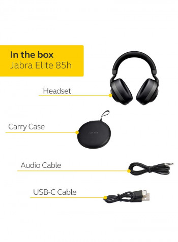 Elite 85h Over Ear Headphones With ANC And SmartSound Technology Black