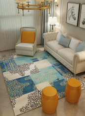 Ethnic Style Floral Printed Carpet Multicolour 140x200centimeter