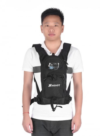 Photography Backpack Bag with Mounting Bracket Adapter For GoPro Black