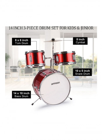 3-Piece Drum Set With Accessories