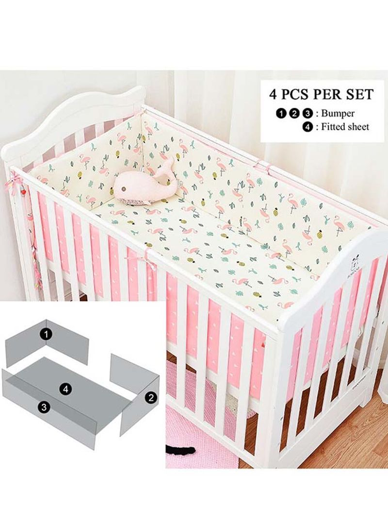 4-Piece Crib Bumper Bed Protector Bedding Set