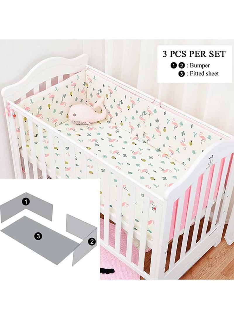 3-Piece Crib Bumper Bed Protector Bedding Set