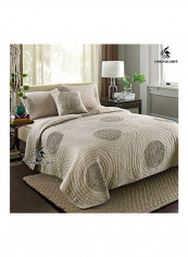 3-Piece Cotton Quilt Set Beige