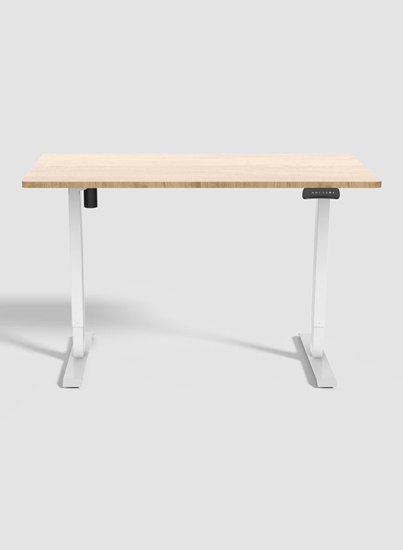 Standing Desk I Electric Height Adjustable Desk with single motor White/Oak